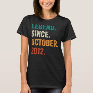 10 Year Old Legend Since October 2012 10th Birthd T-Shirt
