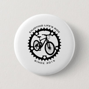 10 Year Old Mountain Biker Biking Cycling 10th Bir 6 Cm Round Badge