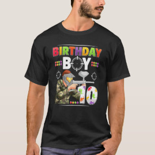 10 Year Old Paintball Boy Player Team 10th Birthda T-Shirt