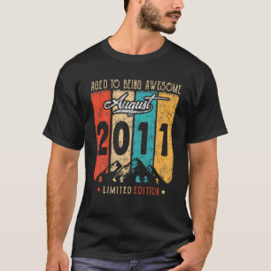 10 Year Old Retro Vintage August 2011 Funny 10Th B T-Shirt