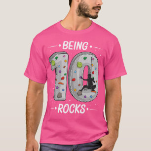 10 Year Old Rock Climbing 10Th Birthday Adventures T-Shirt