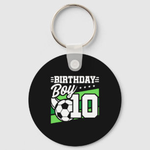 10 Year Old Soccer Football Kids 10th Birthday Boy Key Ring