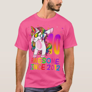 10 Year Old Unicorn Dabbing 10th Birthday Girl Uni T-Shirt