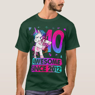 10 Year Old Unicorn Flossing 10th Birthday Unicorn T-Shirt