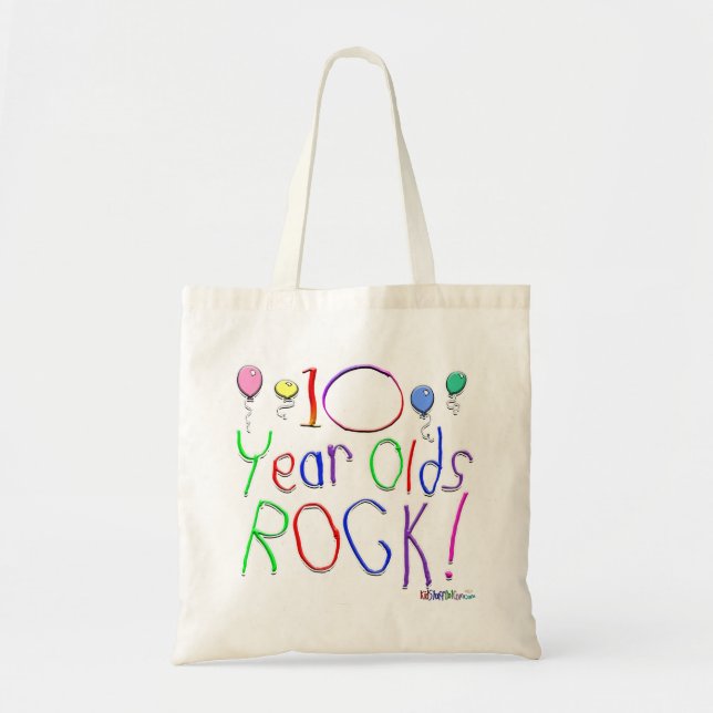 10 Year Olds Rock ! Tote Bag (Front)