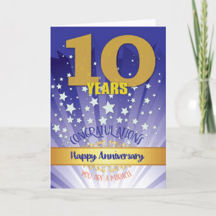 10 Year Recovery Anniversary Bold Numeral Card