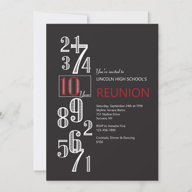 10 Year Reunion Invitation (Front)