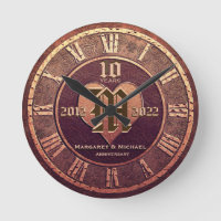 10 Year Vintage Copper Look Wedding Anniversary