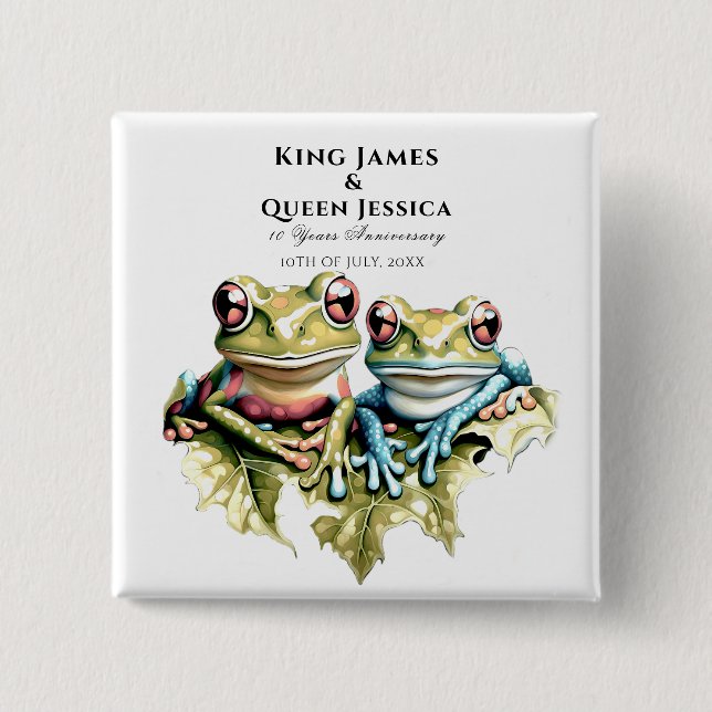 10 Year Wedding Anniversary Garden Casual Party 15 Cm Square Badge (Front)