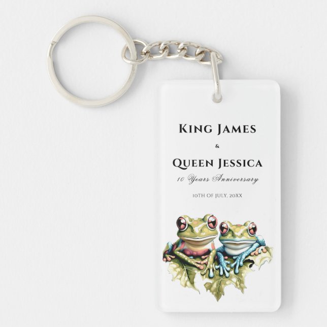 10 Year Wedding Anniversary Garden Casual Party Key Ring (Front)