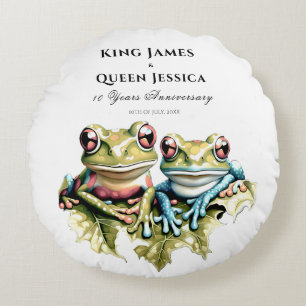 10 Year Wedding Anniversary Garden Casual Party Round Cushion