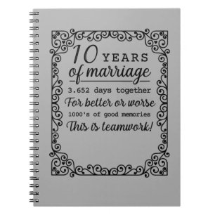 10 Year Wedding Anniversary Notebook