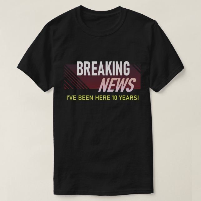 10 Year Work Anniversary 10th Employee Gift T-Shirt (Design Front)