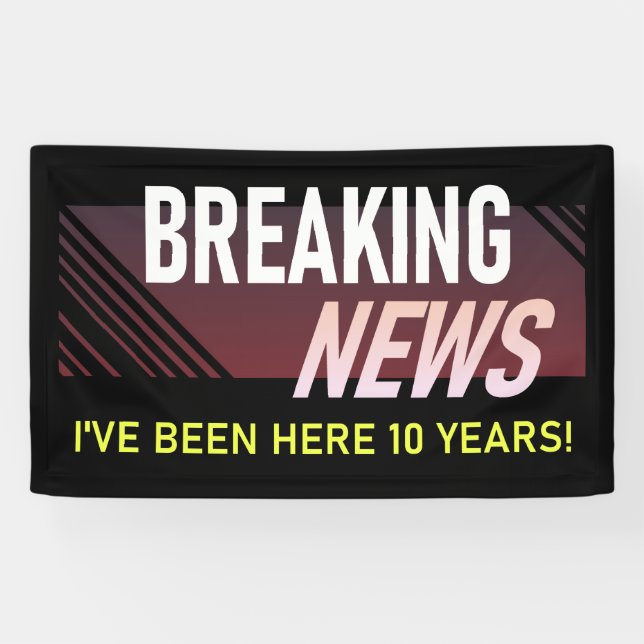 10 Year Work Anniversary 10th Employee Party Banner (Horizontal)