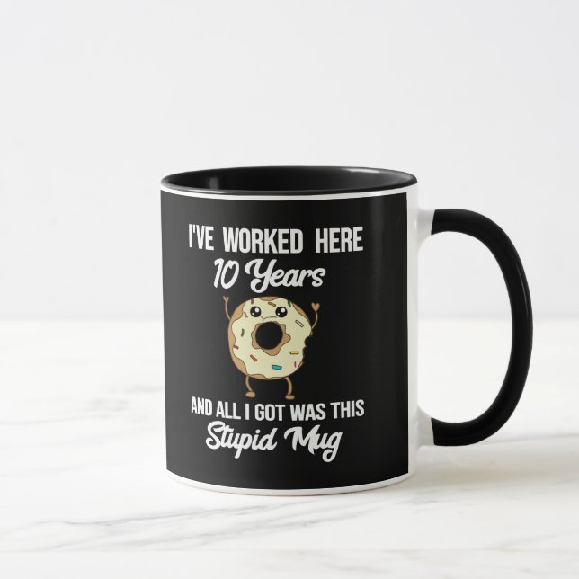 10 Year Work Anniversary Appreciation Gift Mug (Right)