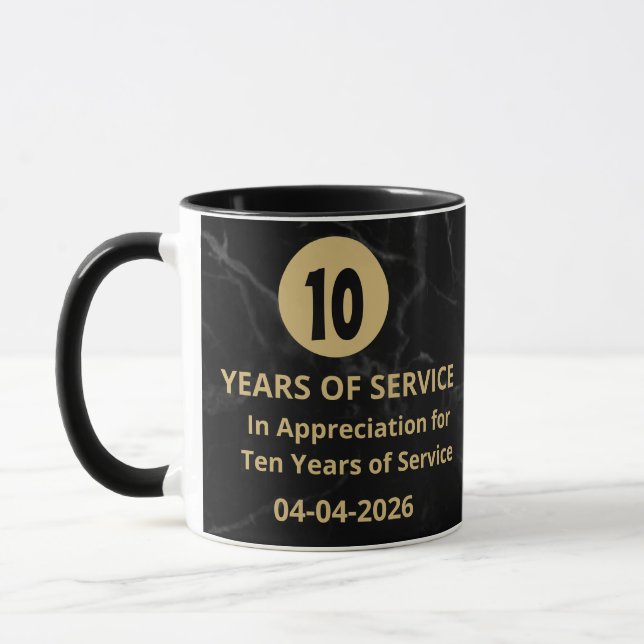 10 Year Work Anniversary | Employee Appreciation  Mug (Left)