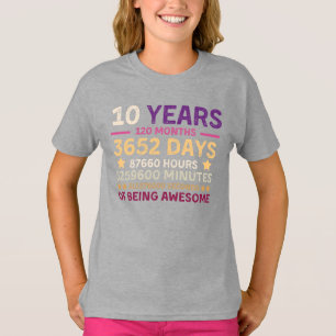 10 Years 120 Months Of Being Awesome 10th Birthday T-Shirt