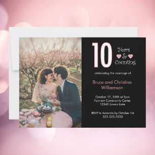 10 years and counting anniversary Personalise Invitation