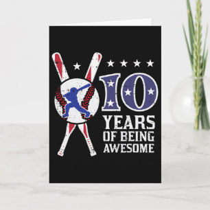10 Years Being Awesome Bysebyll Flag 10th Birthday Card