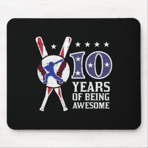 10 Years Being Awesome Bysebyll Flag 10th Birthday Mouse Mat