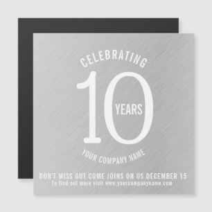 10 years corporate anniversary save the date promo magnetic invitation