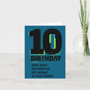 10 Years Of Being Awesome 10th Birthday Girl Boy D Card