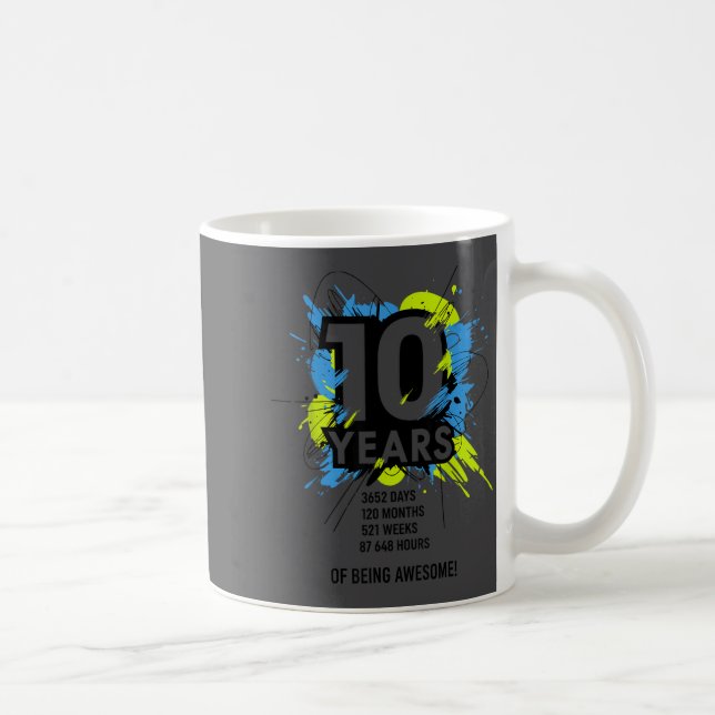 10 Years Of Being Awesome 10th Birthday Girl Boy D Coffee Mug (Right)