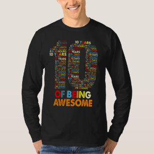 10 Years Of Being Awesome 120 Months 10th Birthday T-Shirt