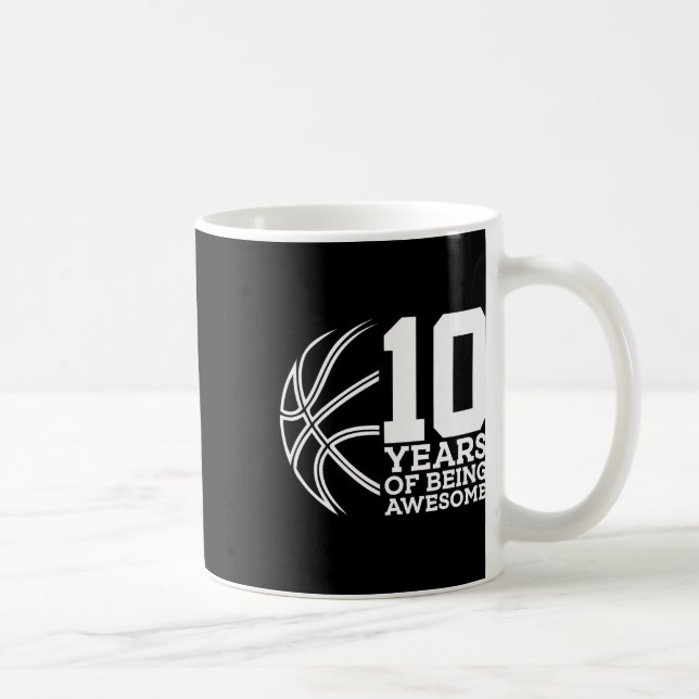 10 Years Of Being Awesome Bysketbyll 10th Birthday Coffee Mug (Right)