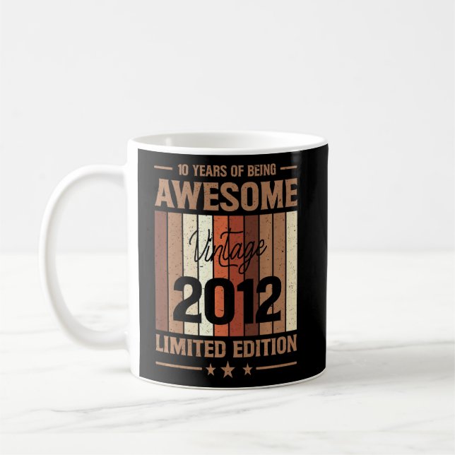 10 Years Of Being Awesome  Vintage  Coffee Mug (Left)