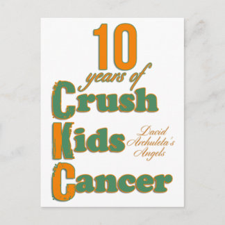10 Years of Crush Kids Cancer Postcard