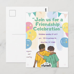 10 Years of Friendship Celebration Best Friends Postcard