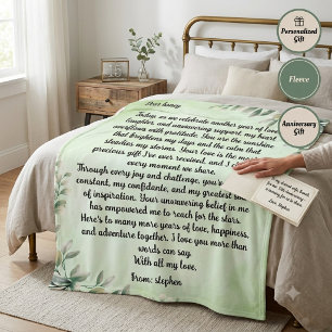 10 years of Love: A Heartfelt Anniversary message Fleece Blanket