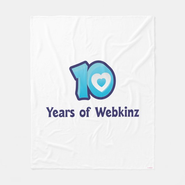 10 Years of Webkinz Logo Fleece Blanket (Front)