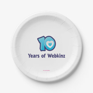 10 Years of Webkinz Logo Paper Plate