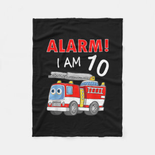 10 Years Old 10th Birthday Boy Girl Firefighter Fleece Blanket