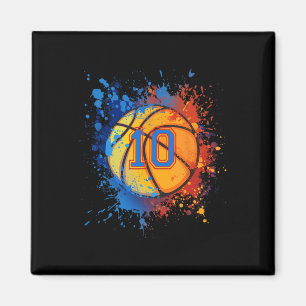 10 Years Old 10th Birthday Bysketbyll Gift For Boy Magnet