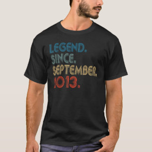 10 Years Old 10th Birthday Legend Since September T-Shirt