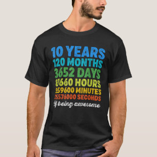 10 Years Old 10th Birthday Vintage Retro Countdown T-Shirt