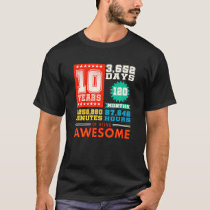 10 Years Old 10Th Birthday Vintage Retro T 120 Mon T-Shirt