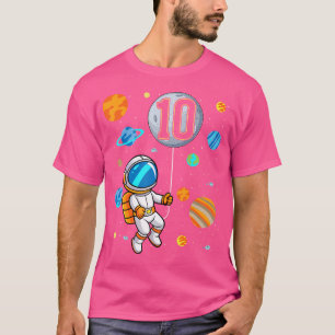 10 Years Old Astronaut Space Astronomy 10Th Birthd T-Shirt