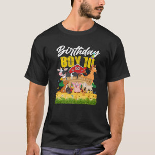 10 Years Old Barnyard Birthday Boy 10Th Farm Anima T-Shirt