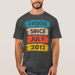 10 Years Old Birthday Awesome Since July 2012 10th T-Shirt