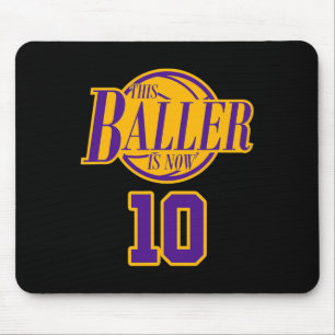 10 Years Old Birthday Basketball Baller Purple And Mouse Mat