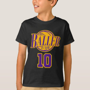 10 Years Old Birthday Basketball Baller Purple And T-Shirt