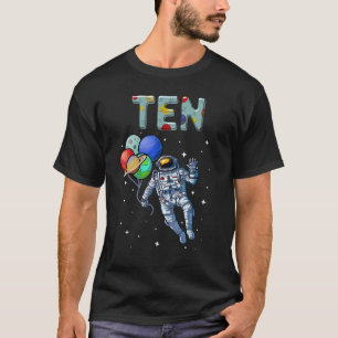 10 Years Old Birthday Boy Astronaut 10th Birthday T-Shirt