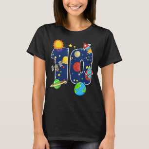 10 Years Old Birthday Boy Astronaut 10th Birthday T-Shirt