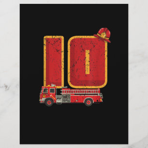 10 Years Old Birthday Boy Gifts Firefighter Custom Letterhead