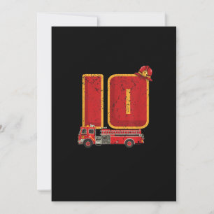 10 Years Old Birthday Boy Gifts Firefighter Holiday Card