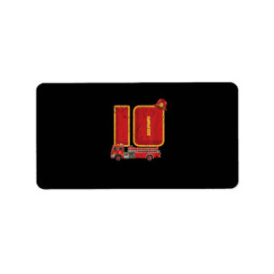 10 Years Old Birthday Boy Gifts Firefighter Label
